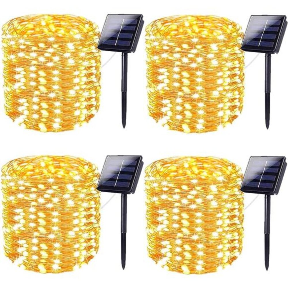 Solar String Lights Outdoor, 4-Pack Each 72FT 200 LED, Solar Twinkle Lights
